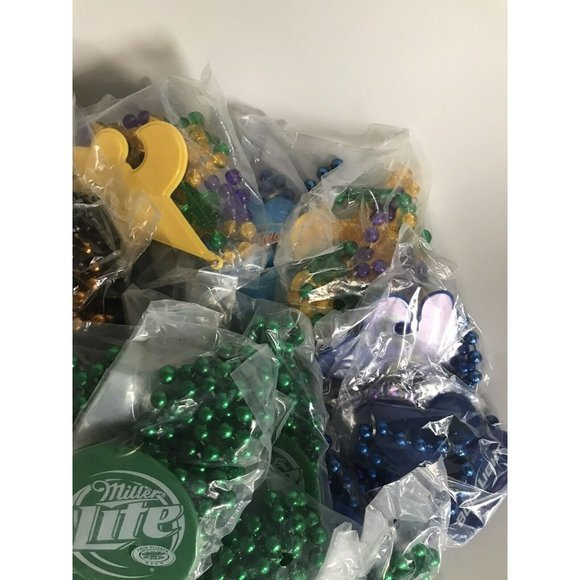 44 new in package liquor beer promo Mardi Gras style beads multiple colors - Picture 2 of 4